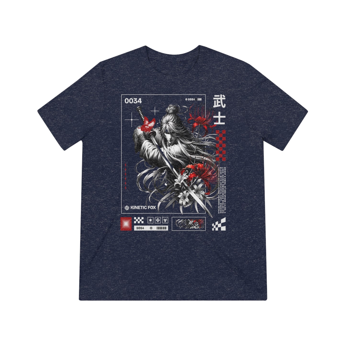 "Long Hair Samurai" - Unisex Crew Neck Tee