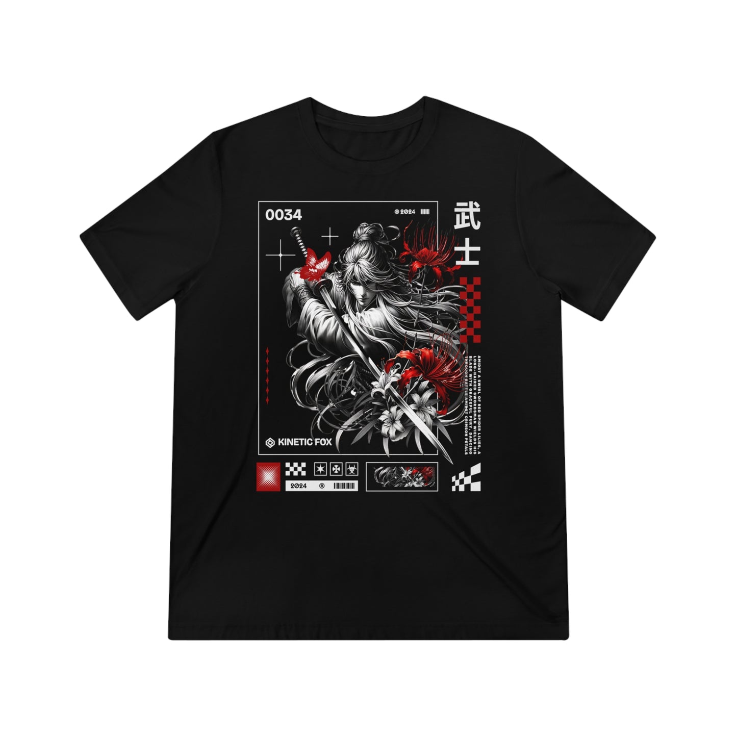 "Long Hair Samurai" - Unisex Crew Neck Tee