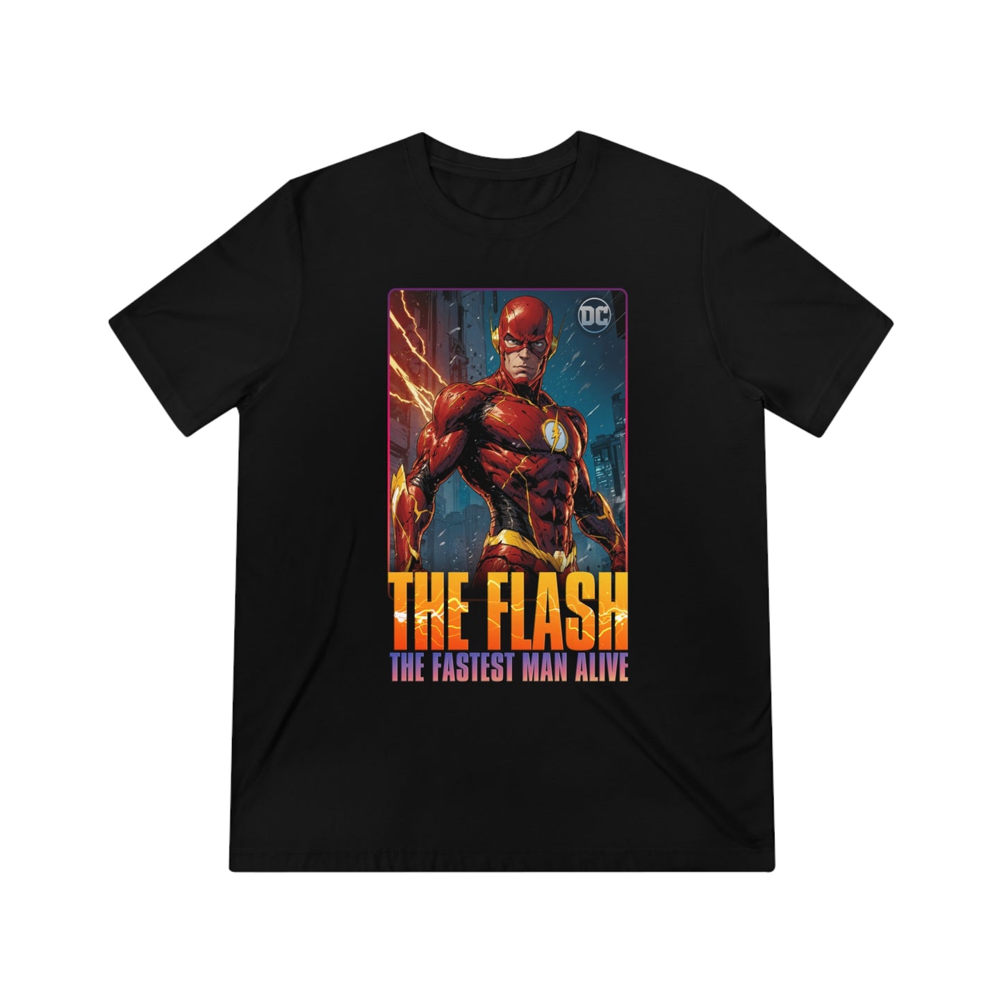 "DC_The Flash:The Fastest Man on Earth" - Unisex Crew Neck Tee