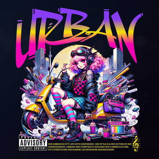 "Urban Girl Cyberpunk" - Unisex Crew Neck Tee