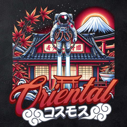 "Retro Japan Astronaut_2" - Unisex Crew Neck Tee