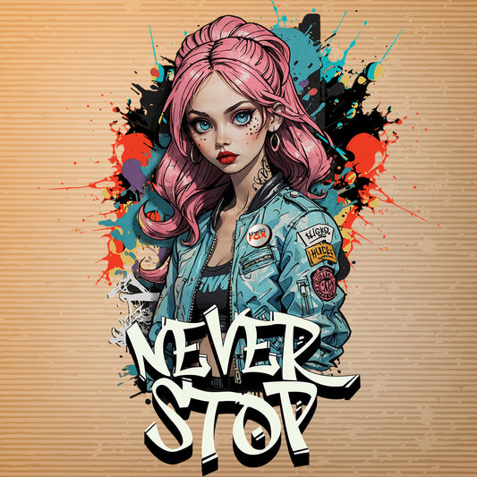 "Never Stop" - Unisex Crew Neck Tee